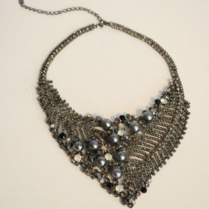 Black Pearl Chunky Statement Necklace